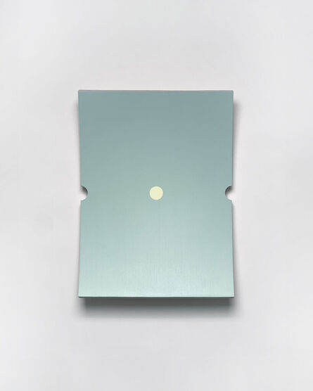 Alejandro Javaloyas, ‘Light Bismuth Yellow Circle Against Titan Green Pale Background’, 2023