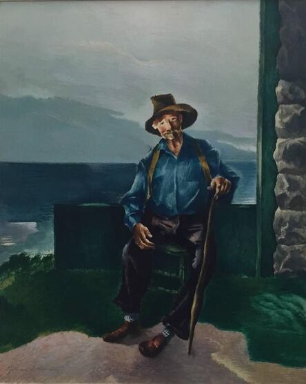 William S. Schwartz, ‘Portrait of an Old Man with Cane’, Mid-20th Century