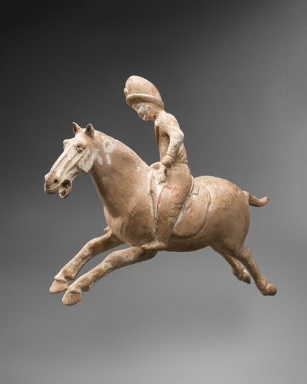 ‘A very rare earthenware Polo Equestrian Figure’, Tang dynasty-618 – 906
