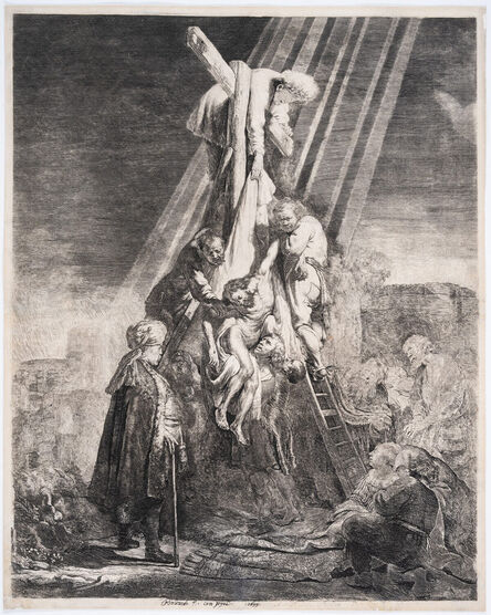 Rembrandt van Rijn, ‘The Descent from the Cross: Second Plate [sixth state]’, 1633