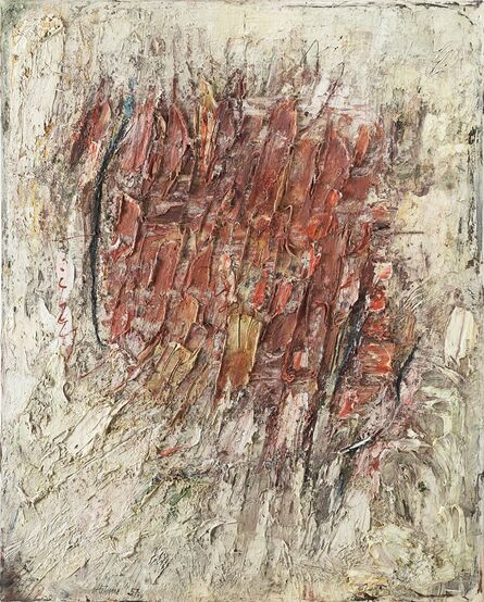 Gerhard Hoehme, ‘Zersetzung der roten Mitte’, 1957