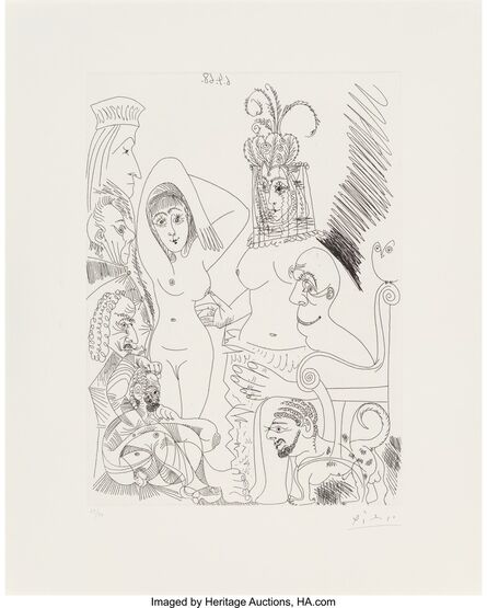 Pablo Picasso, ‘Homme barbu songeant à une scène des mille et une nuits, from Séries 347’, 1968