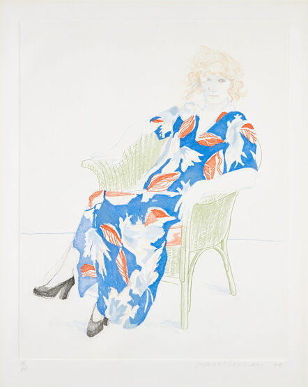 David Hockney, ‘Celia in a Wicker Chair (M.C.A.T. 158)’, 1974