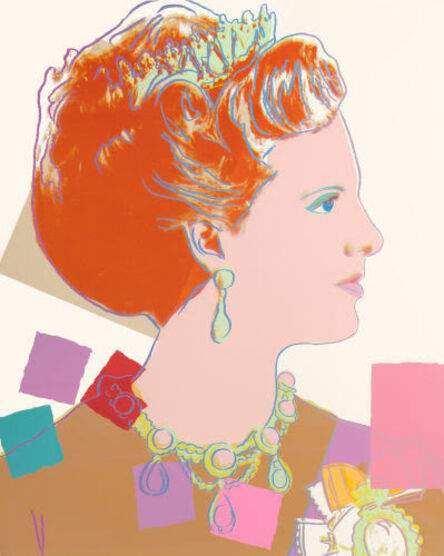 Andy Warhol, ‘Queen Margrethe II, pale background (from Reigning Queens)’, 1985