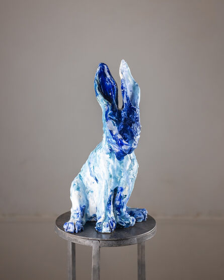 Marina Le Gall, ‘Blue rabbit sitting’, 2019