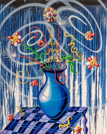 Kenny Scharf, ‘Flores Blue’, 2020