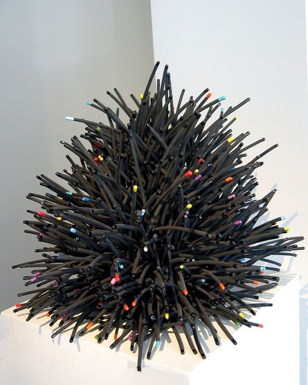 Bean Finneran, ‘Black curves with black and multi-colored glazed tips’