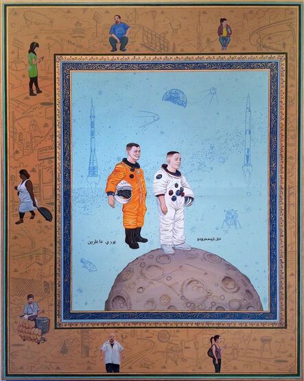 Sandow Birk, ‘The Material Realm: The Heavens (Yuri Gagarin and Neil Armstrong)’, 2014