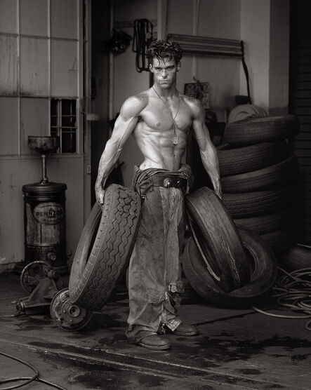 Herb Ritts, ‘Fred with Tires, Hollywood’, 1984