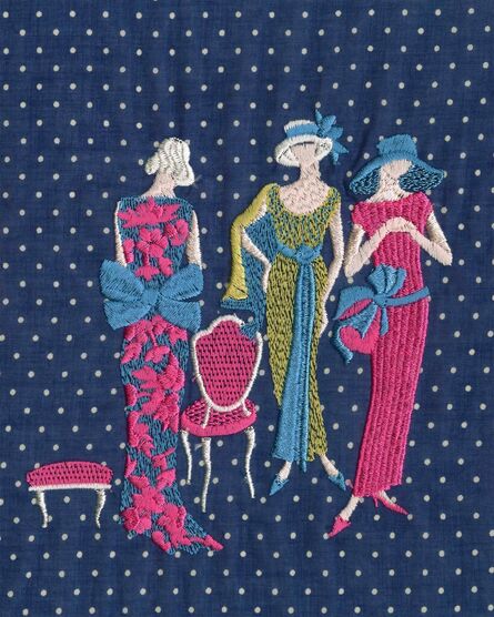 Tobias Kaspar, ‘Three Women and a Chair (Blue)’, 2022