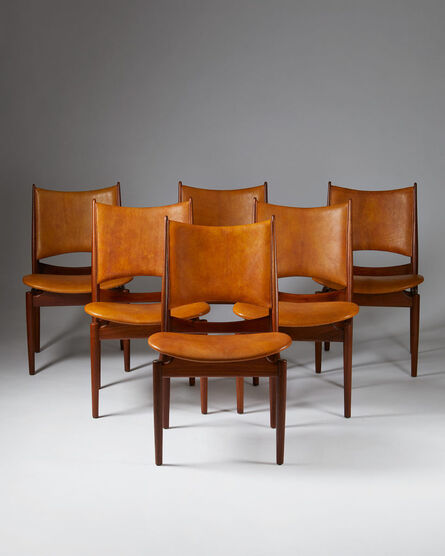 Finn Juhl, ‘Set of six dining chairs, "Egyptian"’, 1949
