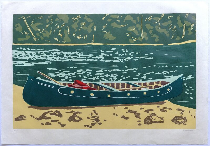 Richard Bosman, ‘Green Canoe’, 2003, Print, Woodcut, Print Center New York Benefit Auction