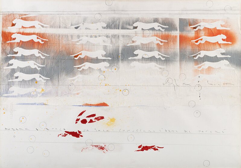 Alighiero Boetti, ‘Andare a caccia da solo’, 1990, Painting, Gouache and pencil on paper, Il Ponte