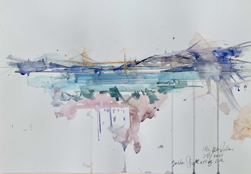 Ellen Mandelbaum, ‘Golden Gate Bridge’, 2019, Painting, Watercolor on paper, SHIM Art Network