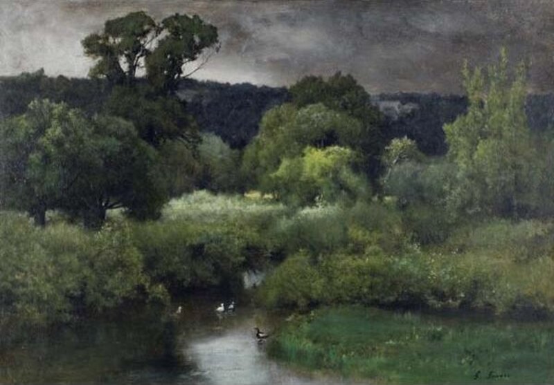 George Inness, ‘A Gray Lowery Day’, 1877, Painting, Oil on canvas, Davis Museum