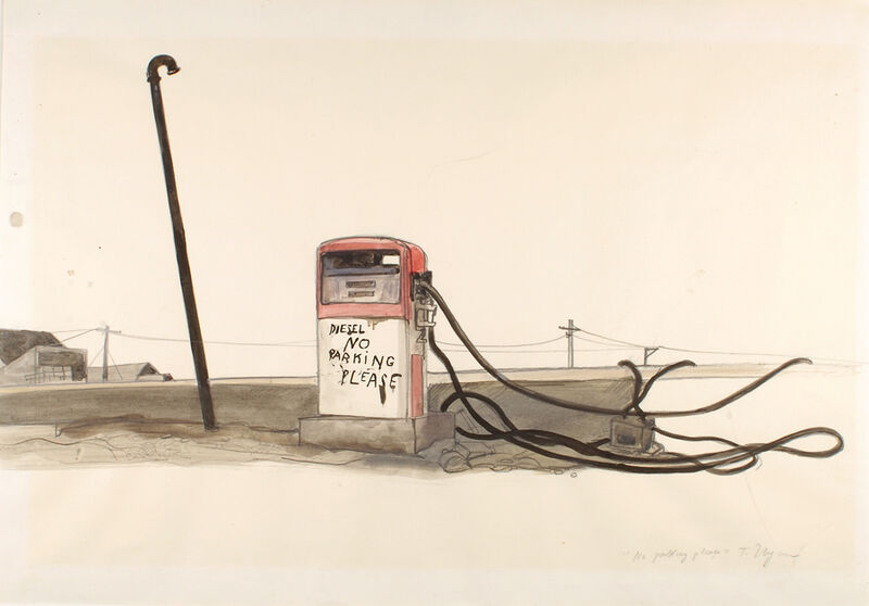 Tomi Ungerer, ‘No Parking Please ’, 1971-1983, Drawing, Collage or other Work on Paper, Black grease pencil, black ink and colored ink wash on paper, Drawing Center