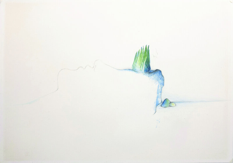 Vettor Pisani, ‘The Blue Island’, Mixed Media, Mixed media on paper, Bertolami Fine Arts