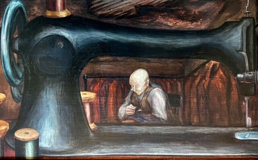 "Tailor" WPA American Scene Social Realism Modernism Mid Century Modern Fashion