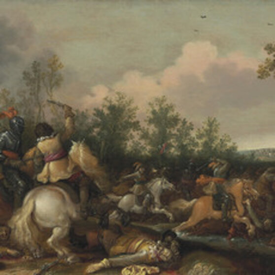 A cavalry skirmish