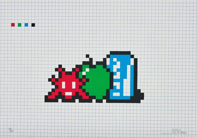Invader, ‘Still Life with Pocari Can’, 2014, Print, Screenprint in colours, on wove paper, the full sheet., Phillips