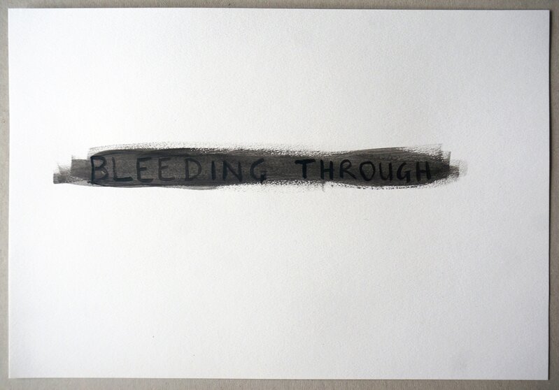Tim Etchells, ‘Bleeding Through (Black)’, 2015, Drawing, Collage or other Work on Paper, Archival Paper A4. Landscape. Black Acrylic, VITRINE