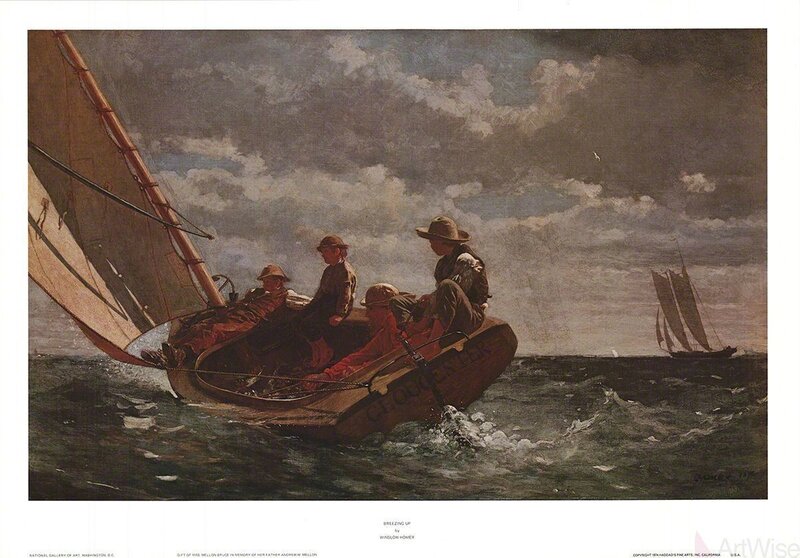 Winslow Homer, ‘Breezing Up’, (Date unknown), Reproduction, Offset Lithograph, ArtWise