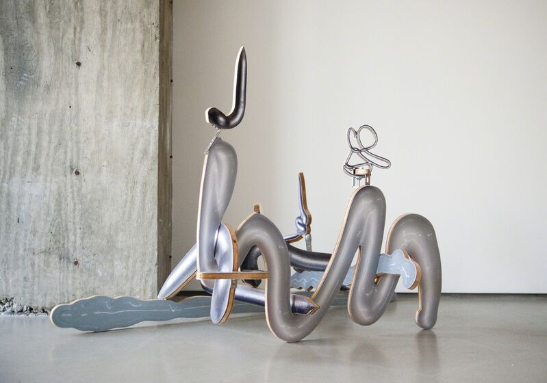 Teppei Kaneuji, ‘Ghost in the Liquid Room (metal #1)’, 2014, Sculpture, Inkjet print, paper, wood, urethane coating, clamp, Jane Lombard Gallery