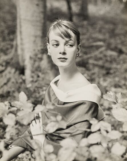 Norman Parkinson, ‘Nena von Schlebrugge: Elegant, in the Forest (First Test Shots)’, 1955