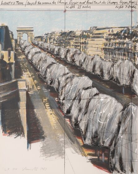 Christo, ‘Wrapped Trees, Project for the Avenue des Champs-Elysees, Paris’, 1987