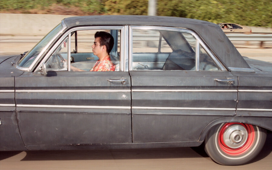 Man traveling north at 64 mph on the Glendale Freeway near Verdugo Road, Los Angeles, at 3:13 p.m. on Thursday, February 20, 1997