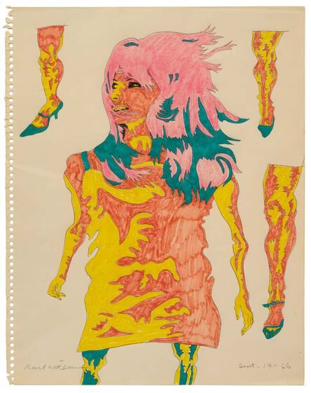 Karl Wirsum, ‘Untitled (Walking Woman with Leg Options)’, 1966