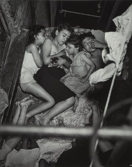 Weegee, ‘Tenement Penthouse (Children Sleeping on the Fire Escape)’
