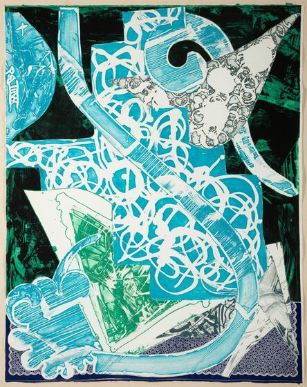 Frank Stella, ‘Swan Engraving Blue, Green, Grey, from Swan Engravings’, 1984