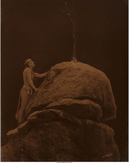 Edward S. Curtis, ‘Signal Fire to the Mountain God’, 1912