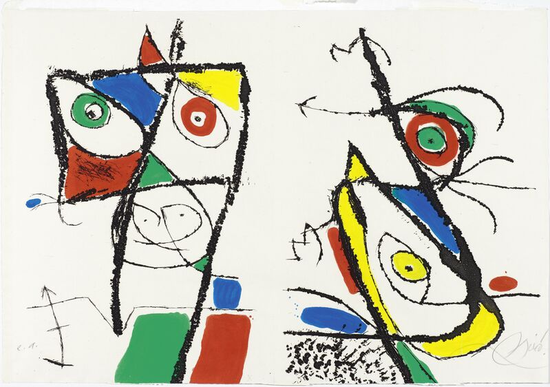 Joan Miró, ‘From: Le Courtisan Grotesque’, 1974, Print, Colour etching and -aquatint, Koller Auctions