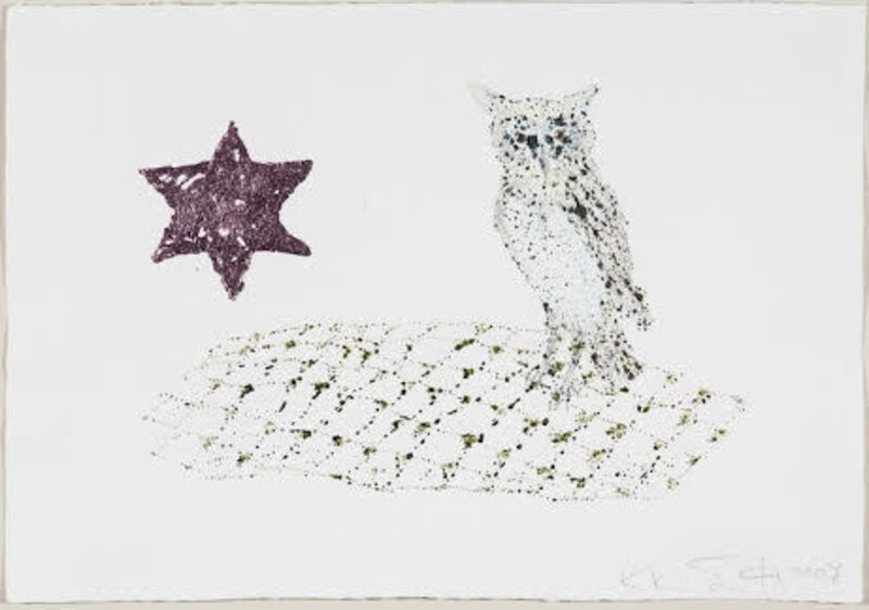 Kiki Smith, ‘Owl’, 2007, Painting, Watercolor, pencil, and glitter on Losin Prague paper, Children's Museum of the Arts Benefit Auction