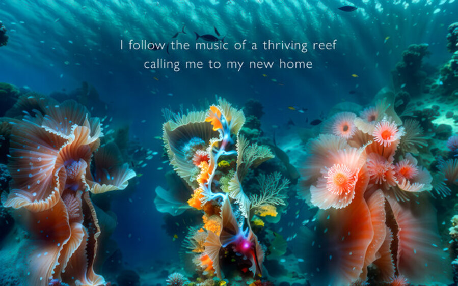 I follow the music of a thriving reef, calling me to my new home, 2025 (WITH CAPTION)