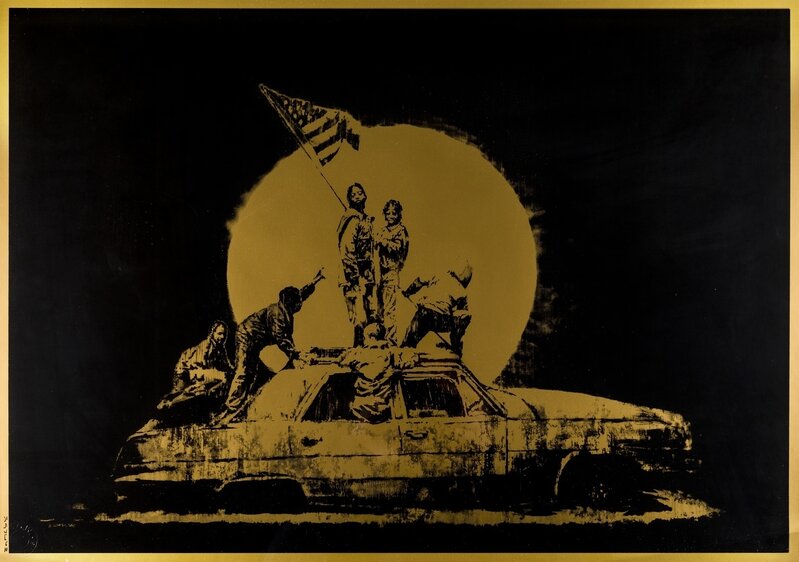 Banksy, ‘Gold Flag’, 2008, Print, Screenprint in colours, Forum Auctions