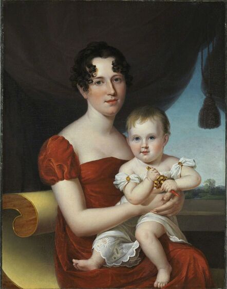 James Peale, ‘Portrait of Mrs. Nathaniel Waples (1796-1819) and Her Daughter, Sarah Ann (1816-1850)’, 1817