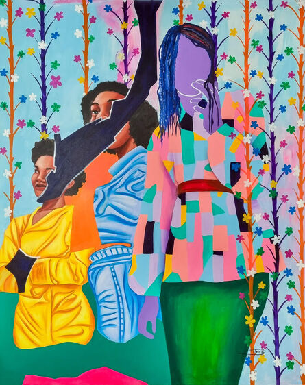Ajarb Bernard Ategwa, ‘Three Girls Outside’, 2024