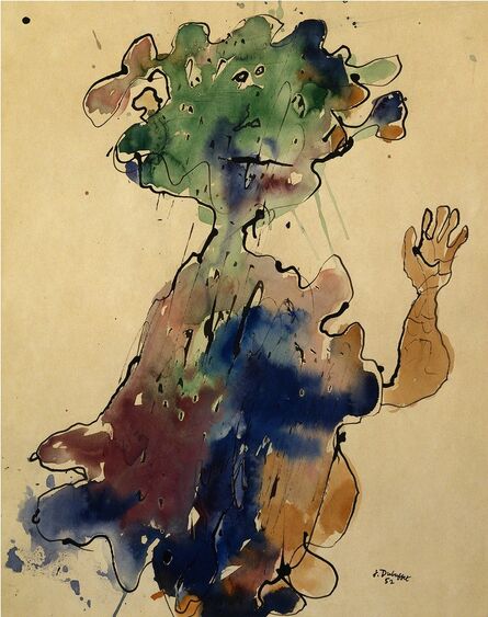 Jean Dubuffet, ‘Personnage au chapeau, seins bas superposes (Figure with a Hat, Superimposed Low Breasts)’, ca. 1952
