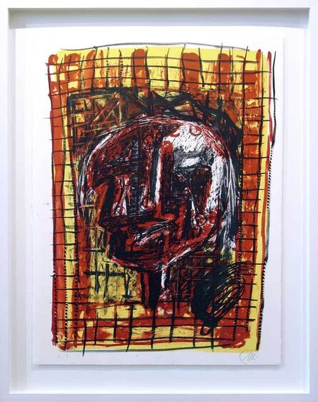 Markus Lüpertz, ‘Parsifal-Kopf in rot und gelb’, 1995