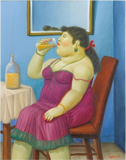 Fernando Botero, ‘Mujer bebiendo’, 1999