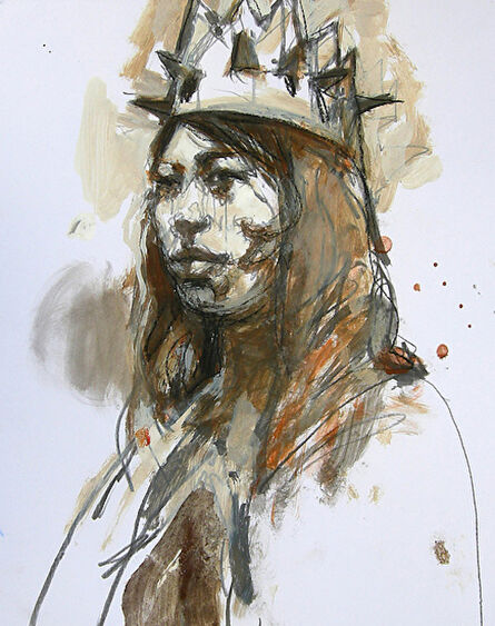 Kim Frohsin, ‘Memorial to Mr. Morris / woman's head, drawing painting ’, 2010