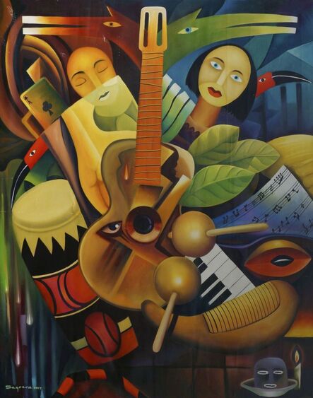 Clemente Segrera, ‘Untitled - woman with guitar and instruments’, 2017