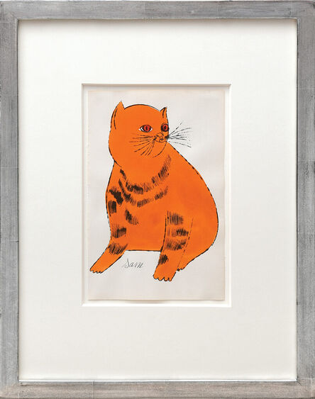 Andy Warhol, ‘Sam. [Orange cat with red eyes sitting.]’, 1954