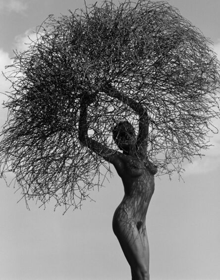 Herb Ritts, ‘Neith with Tumbleweed, Paradise Cove’, 1986