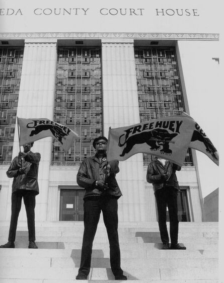 Pirkle Jones, ‘Black Panther demonstration, Alameda Co. Court House, Oakland, CA, during Huey Newton's trial’, 1968