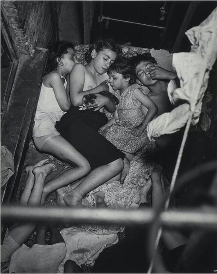 Weegee, ‘Tenement Penthouse - Overcrowded’, 1938
