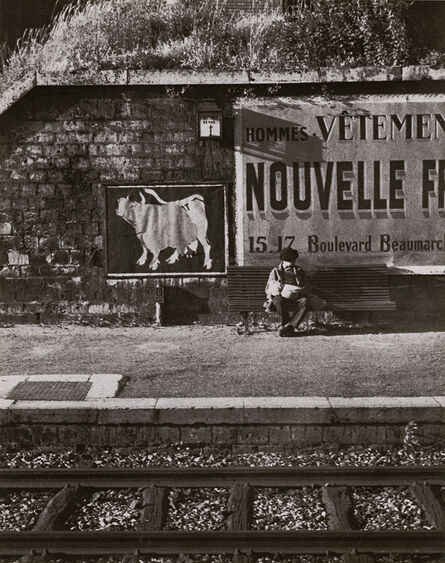 André Kertész, ‘Fontenay with Boy (Boy at Railroad Track on Bench)’, 1933 / 1930s